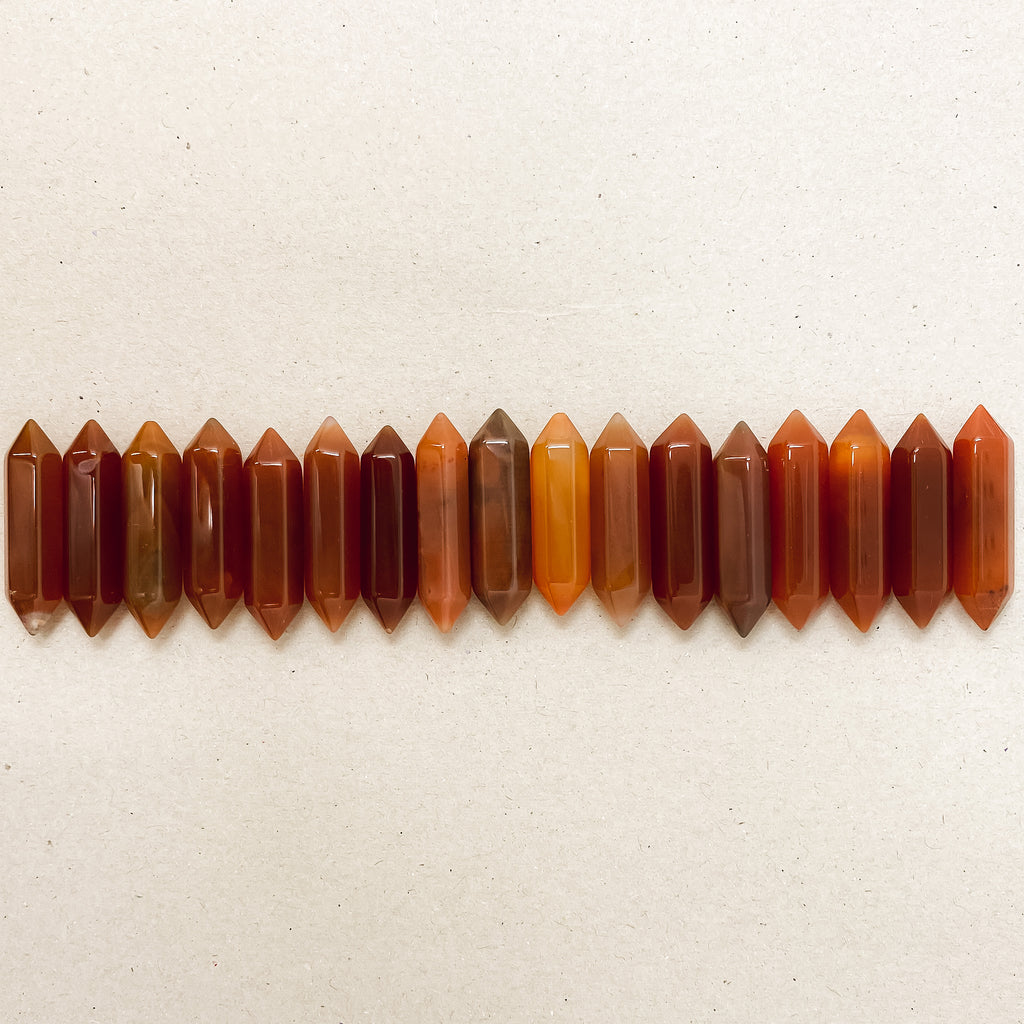 Carnelian Double Pointed Hexagonal Column