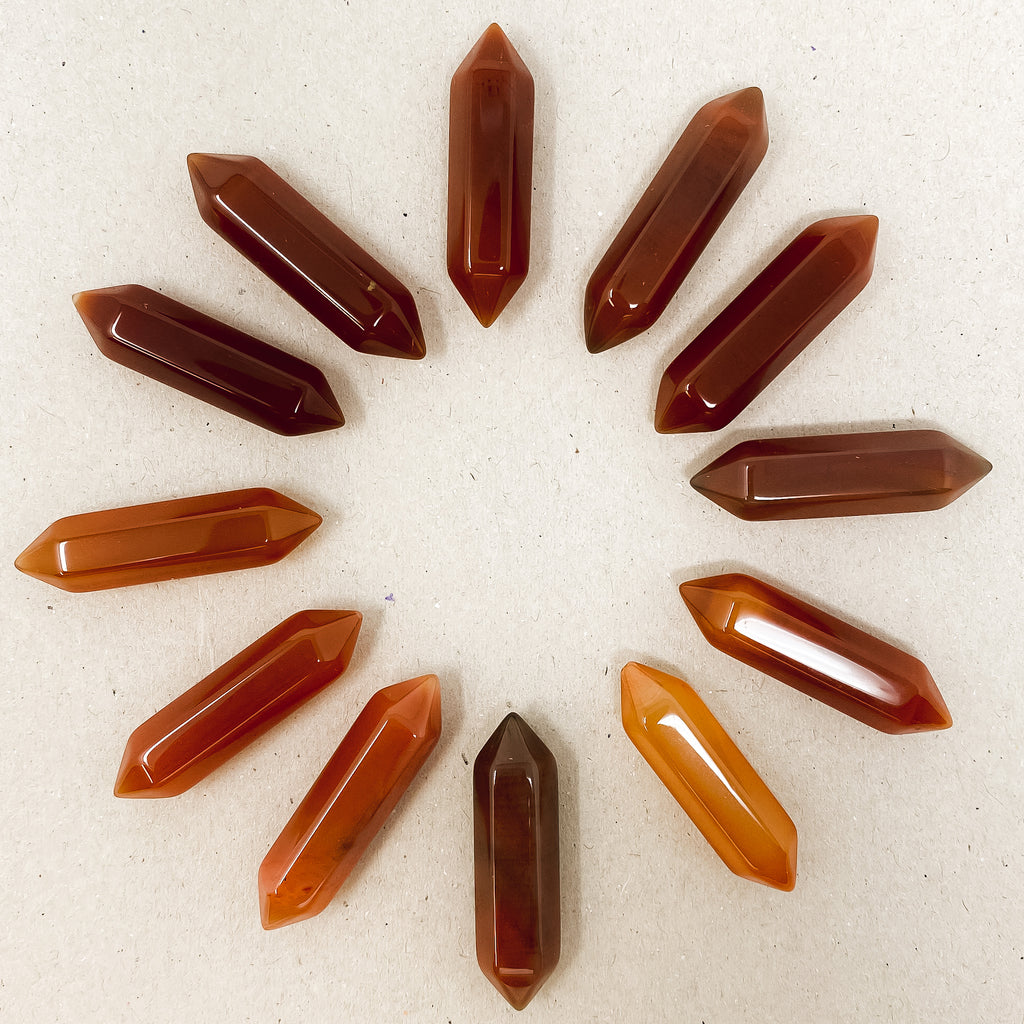 Carnelian Double Pointed Hexagonal Column