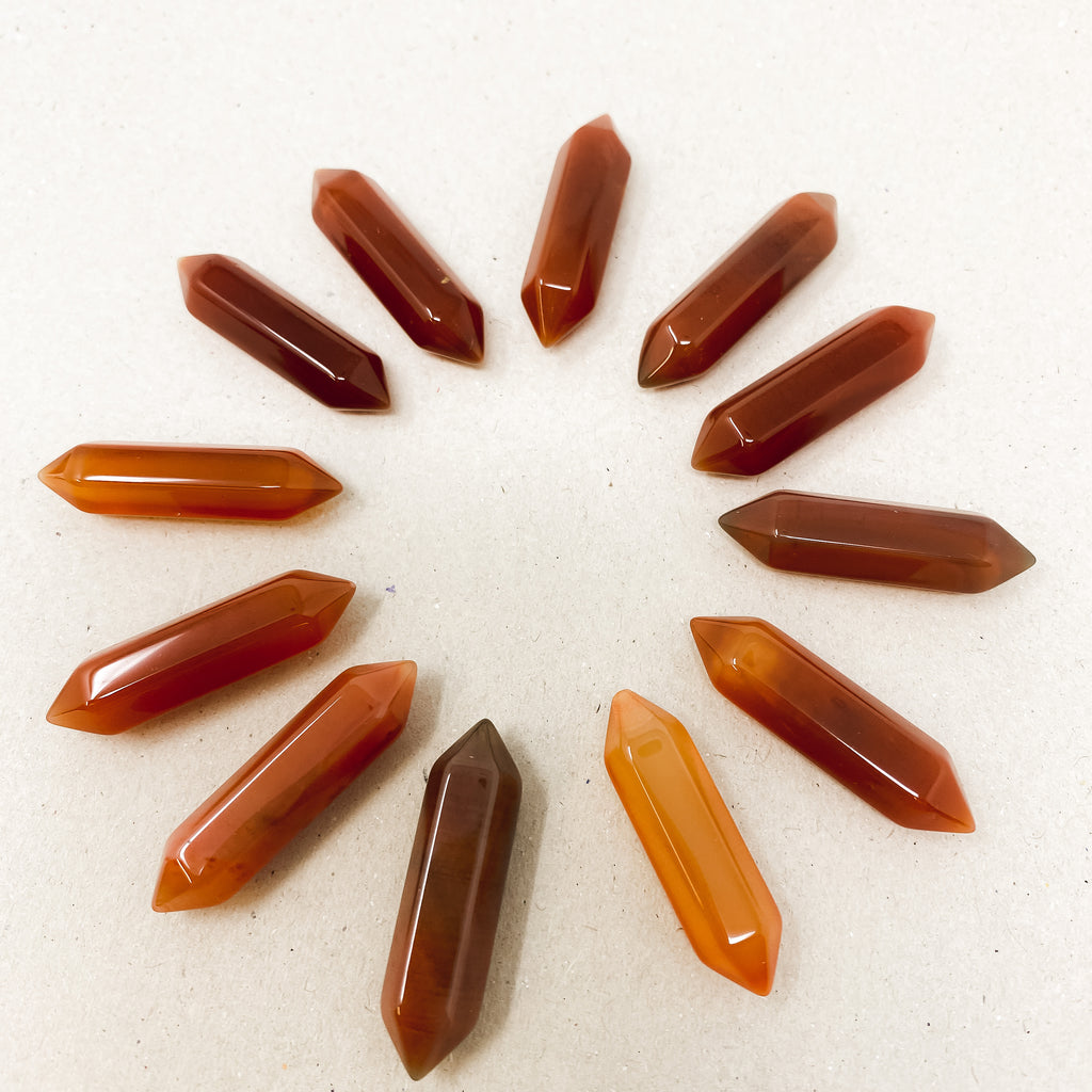 Carnelian Double Pointed Hexagonal Column