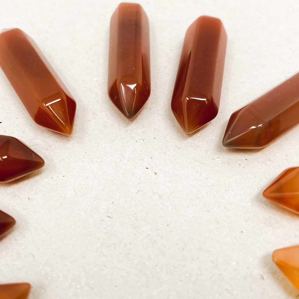 Carnelian Double Pointed Hexagonal Column