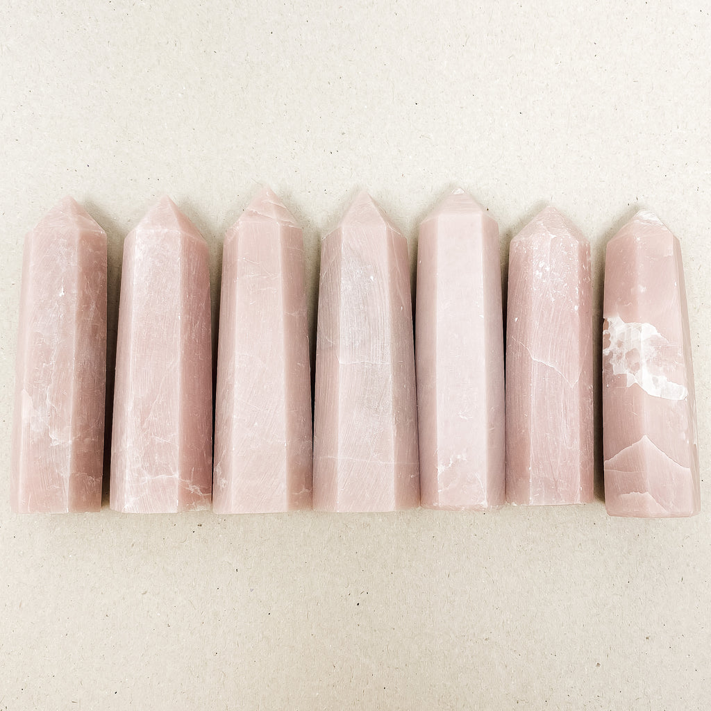 Natural Pink Opal Crystal Tower