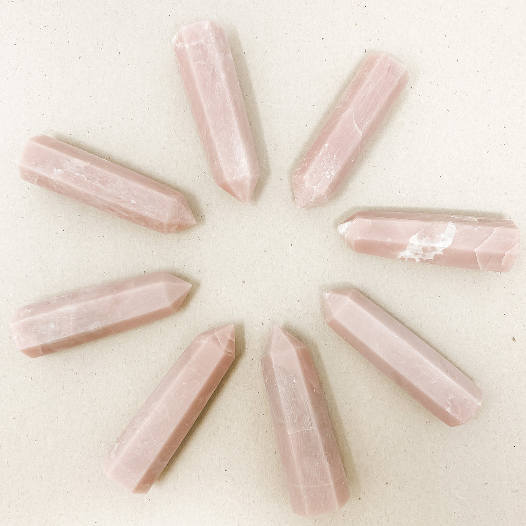 Natural Pink Opal Crystal Tower