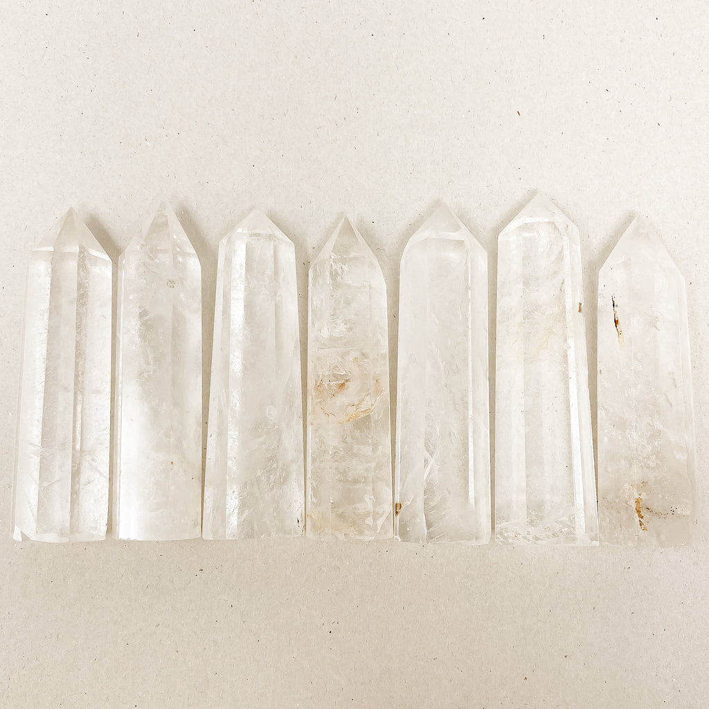 Natural Clear Quartz Crystal Tower