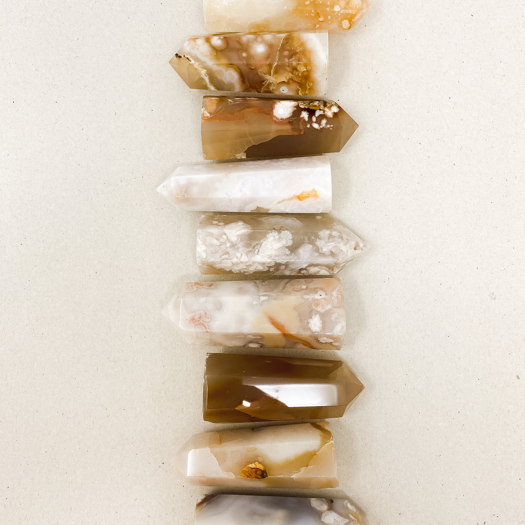 Natural Cherry Agate Crystal Tower