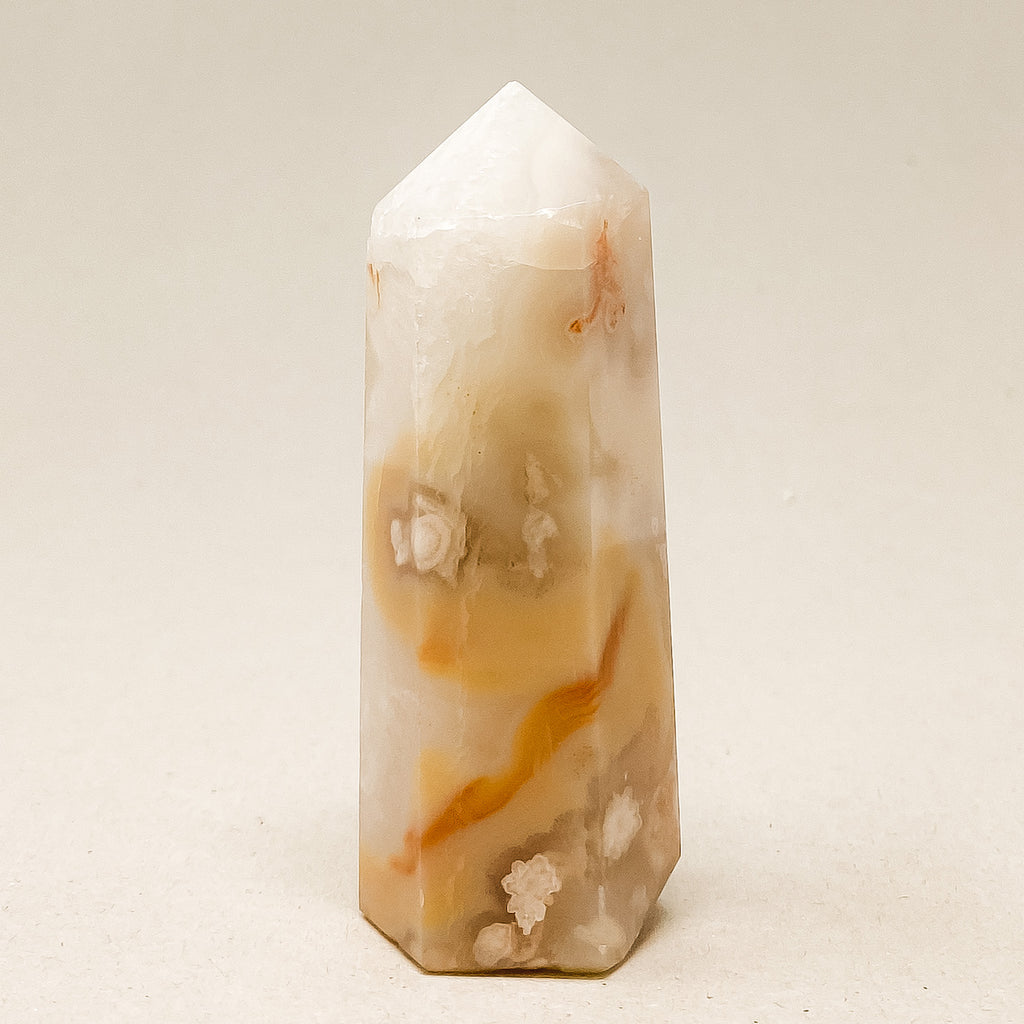 Natural Cherry Agate Crystal Tower