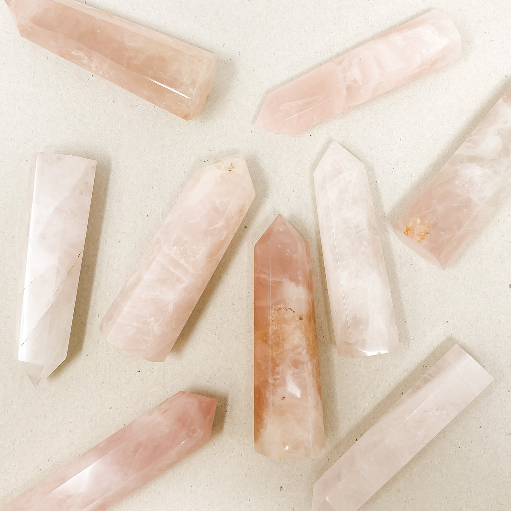 Natural Rose Quartz Tower