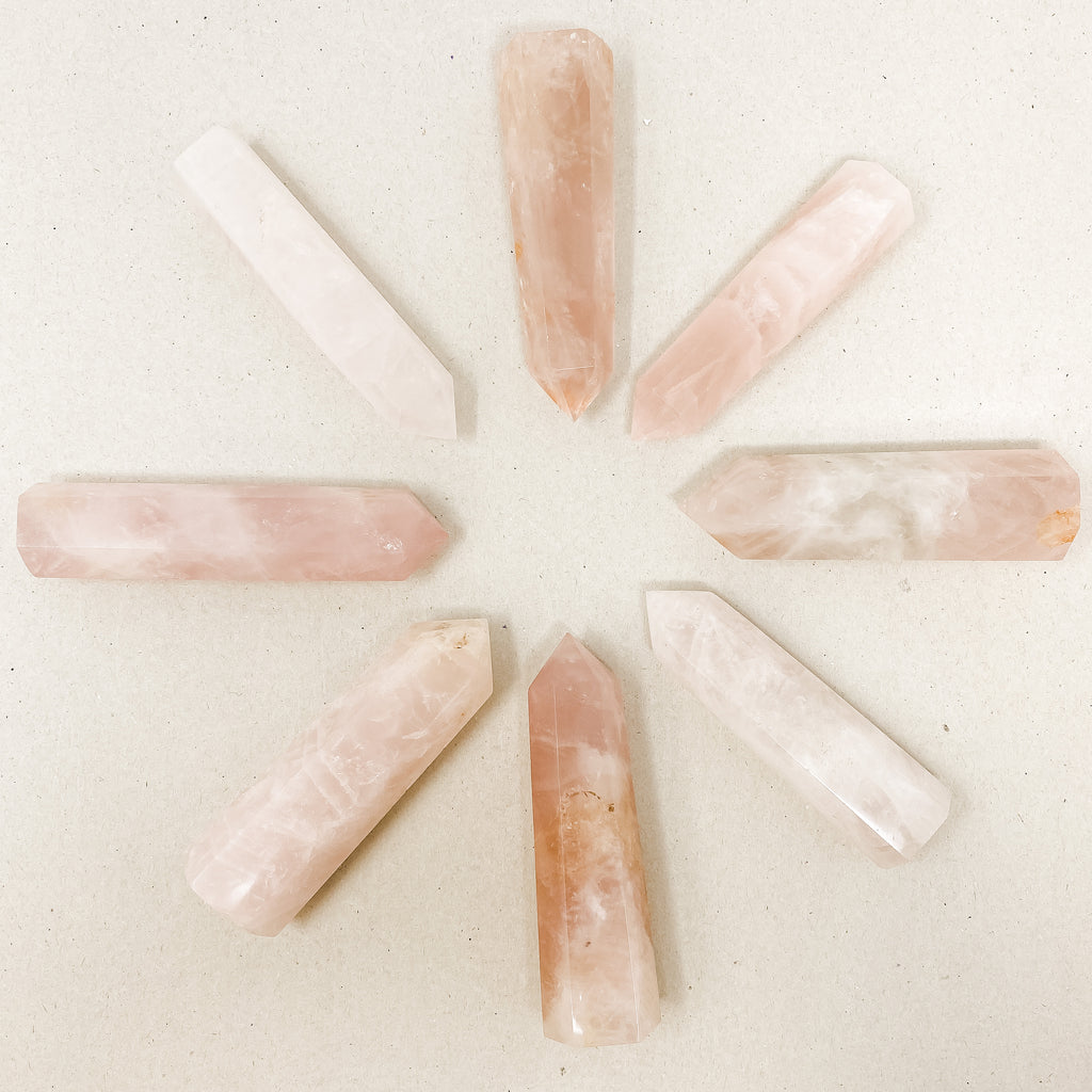 Natural Rose Quartz Tower