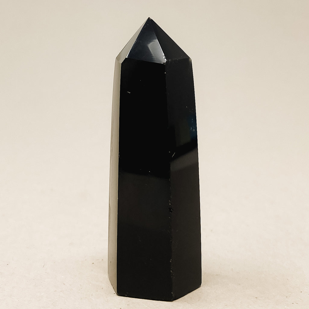 Natural Black Obsidian Crystal Tower