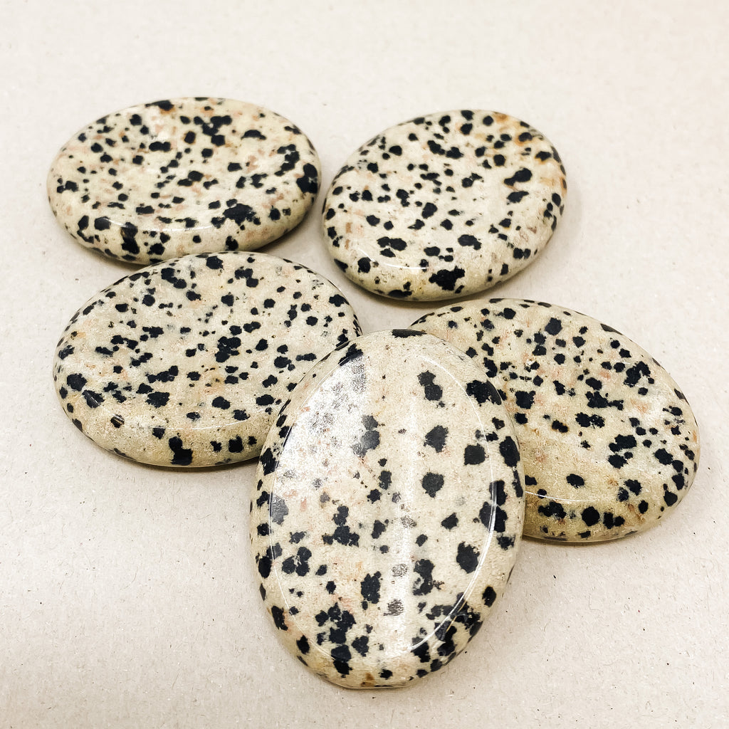 Natural Dalmatian Jasper Worry Stone