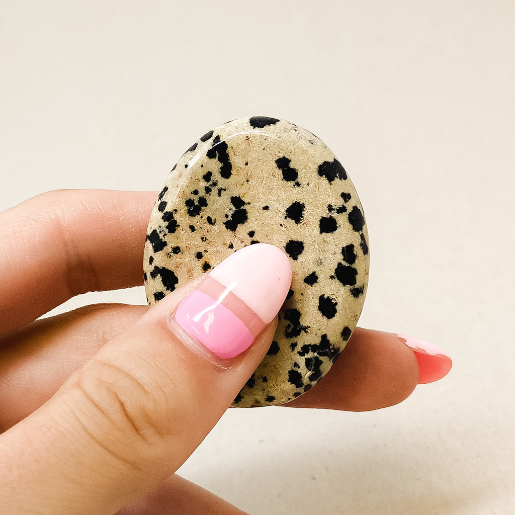 Natural Dalmatian Jasper Worry Stone