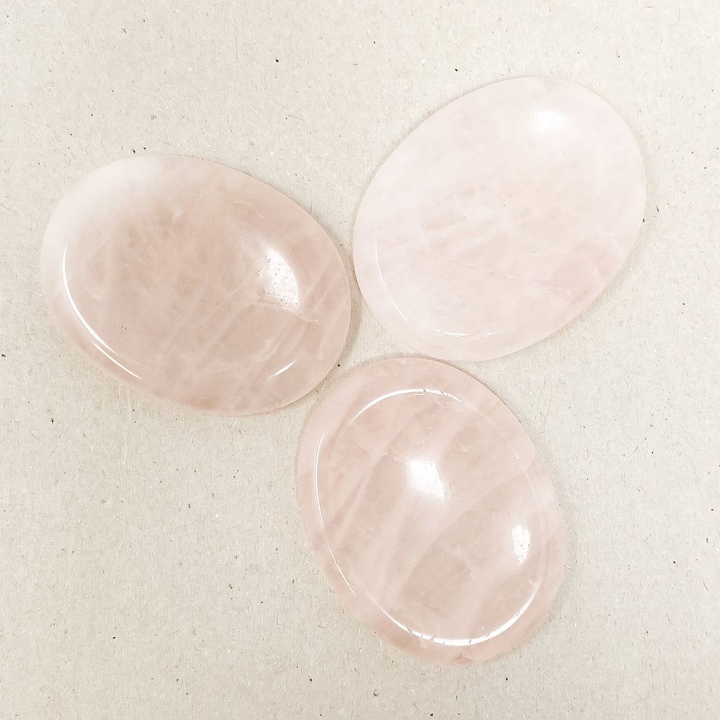 Natural Rose Quartz Worry Stones