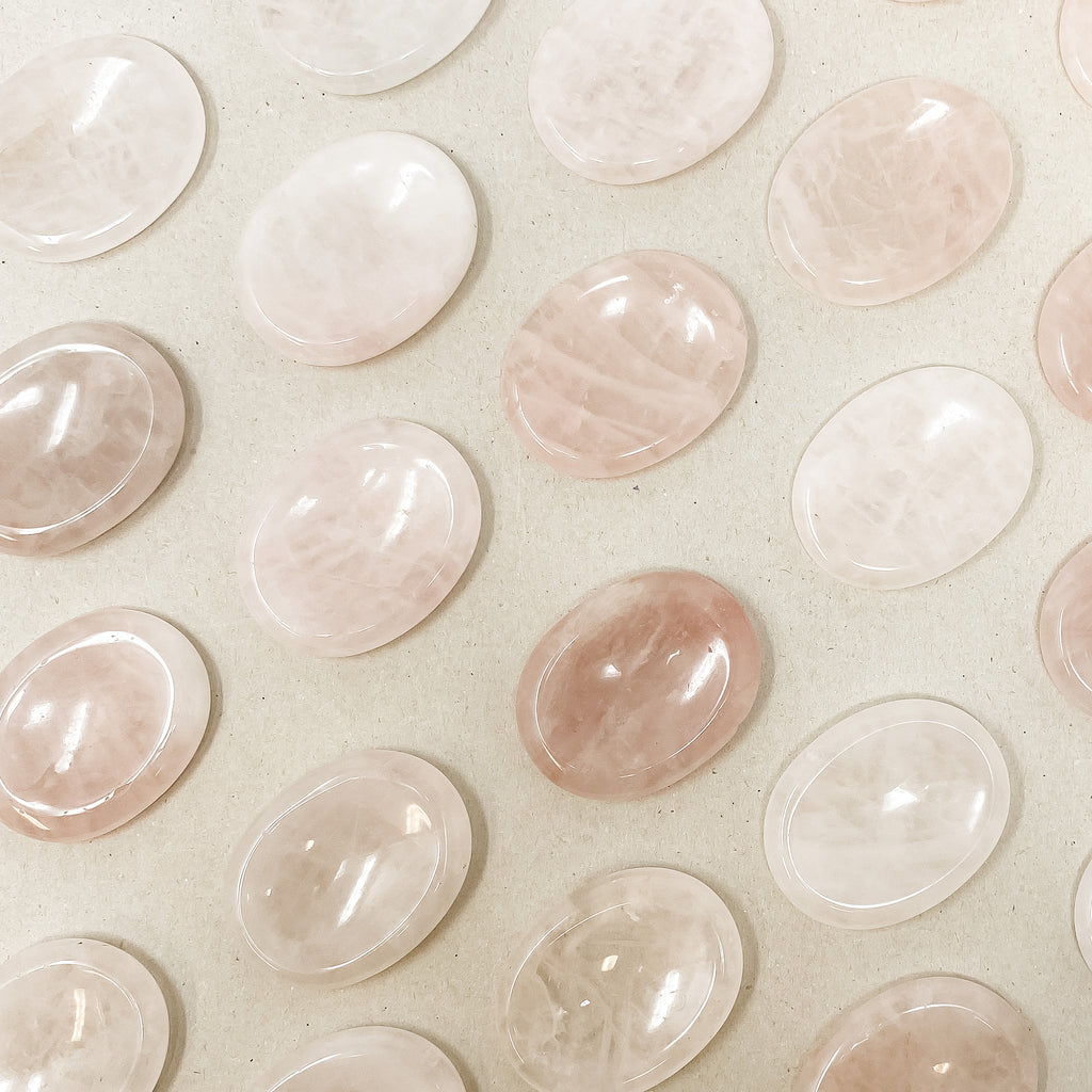 Natural Rose Quartz Worry Stones