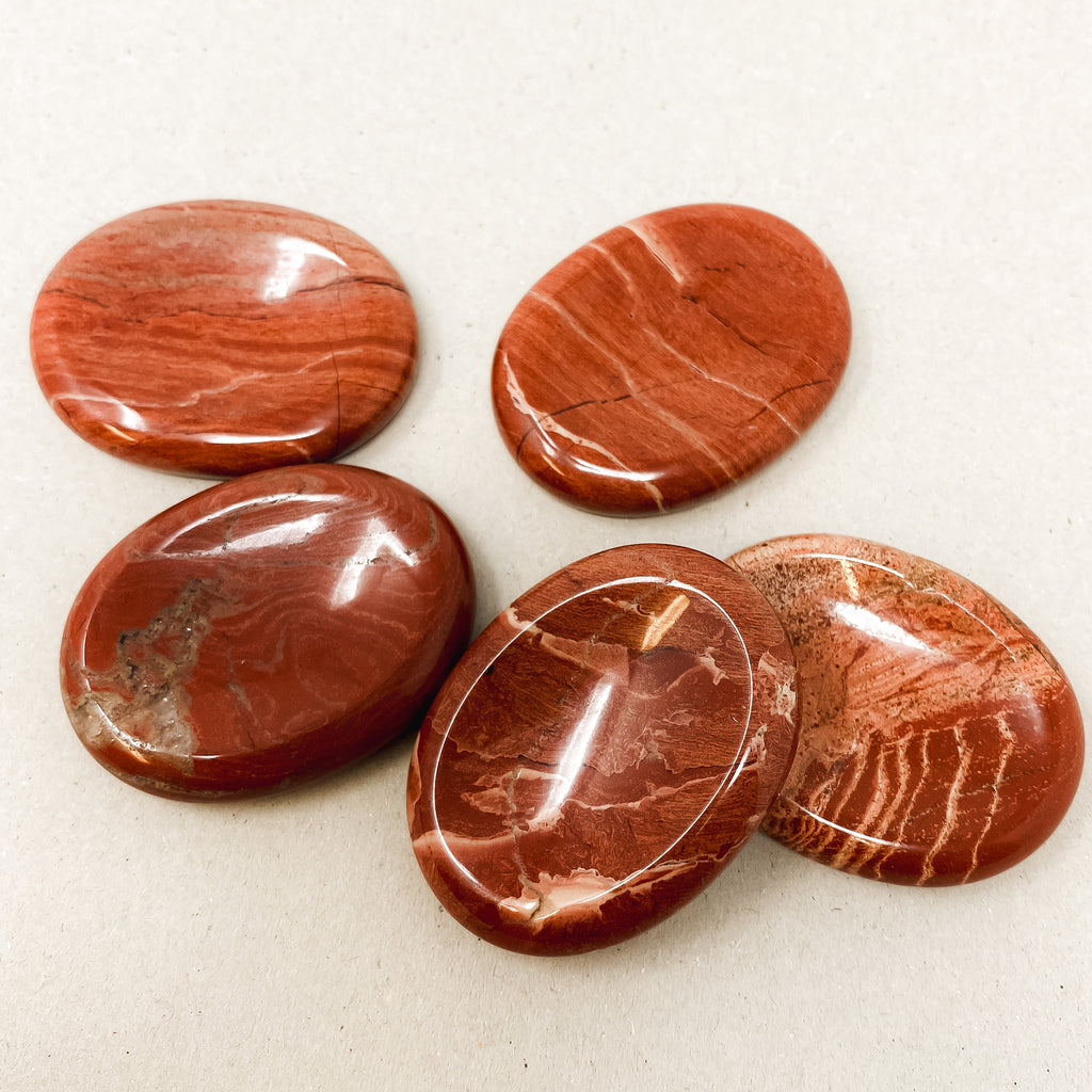 Natural Red Jasper Worry Stones