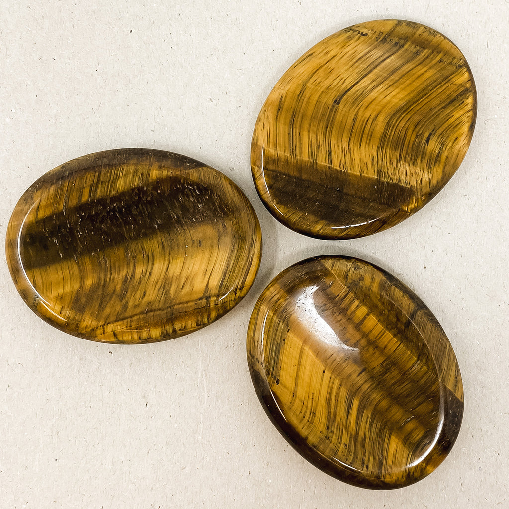 Natural Tigers Eye Worry Stones