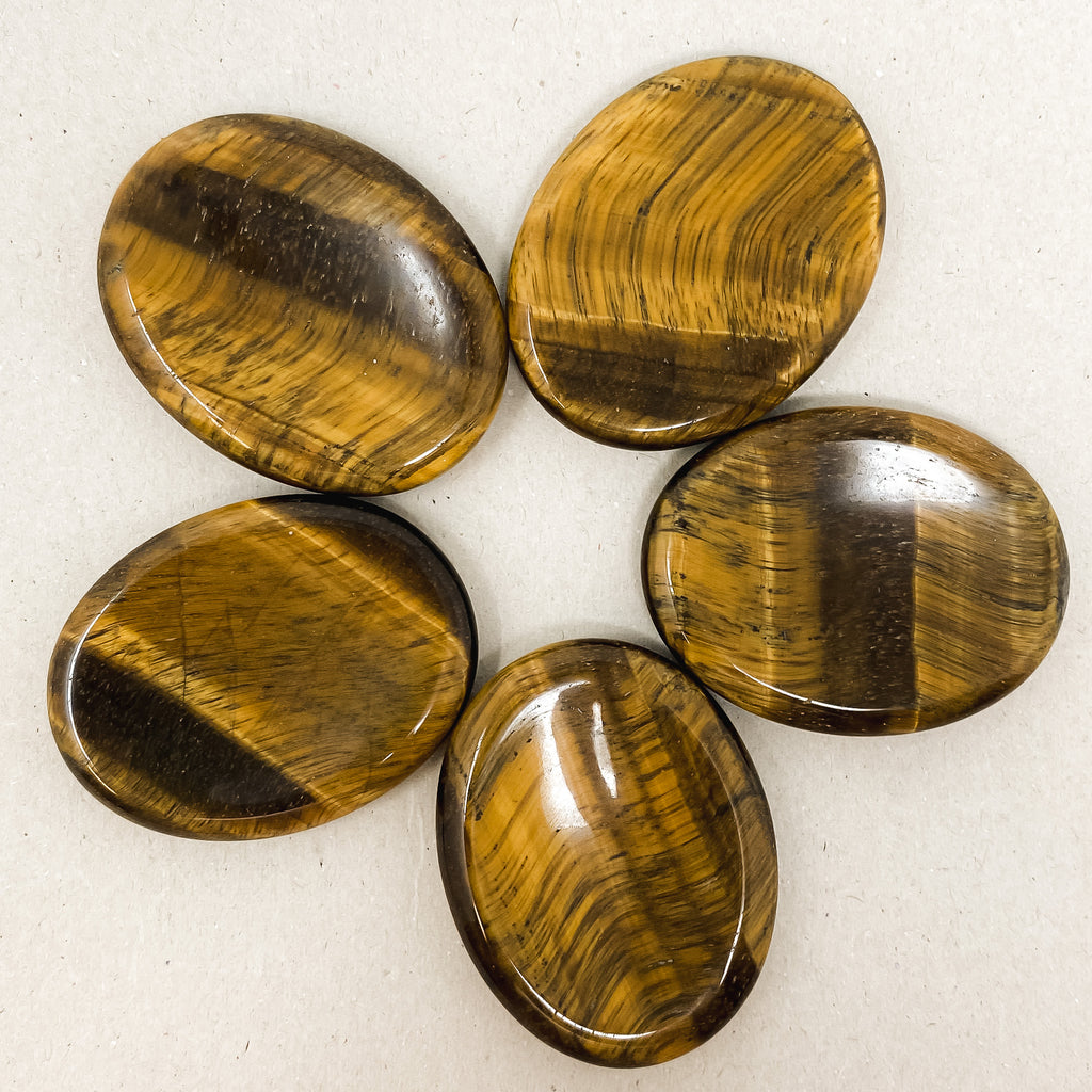 Natural Tigers Eye Worry Stones