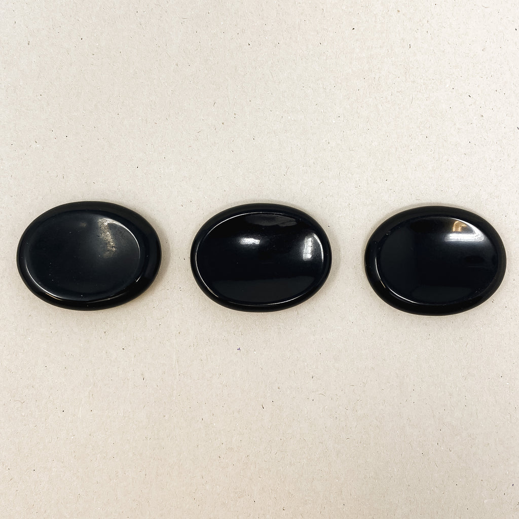 Natural Black Obsidian Worry Stone