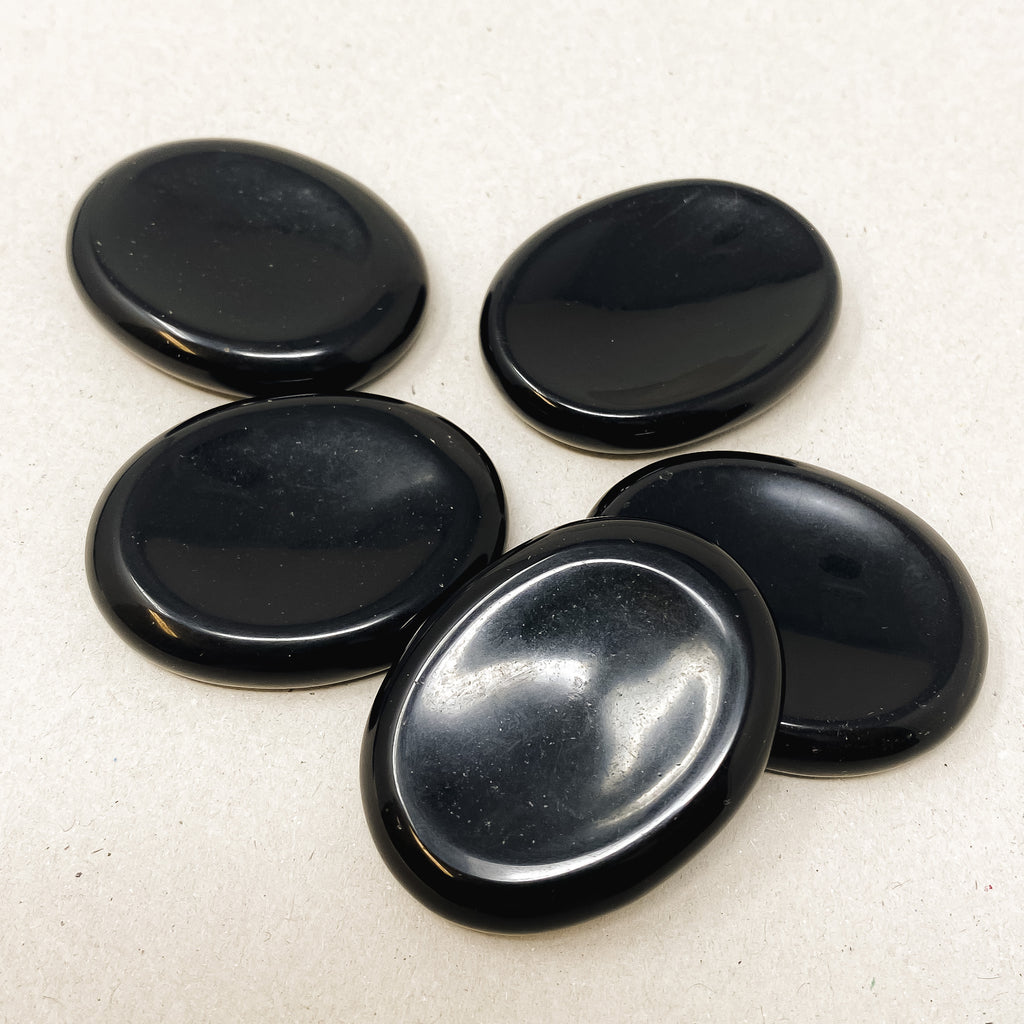 Natural Black Obsidian Worry Stone