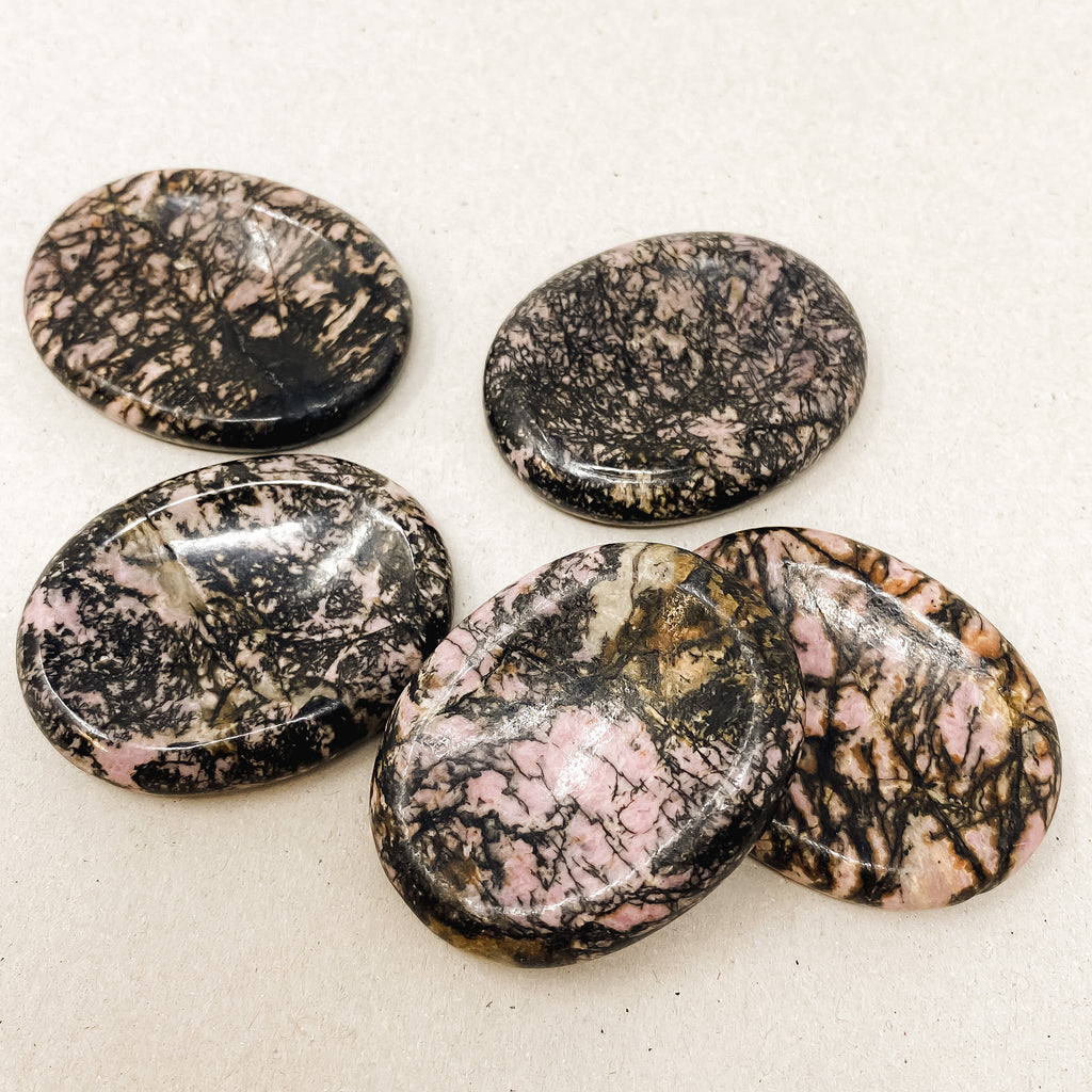 Natural Rhodochrosite Worry Stone