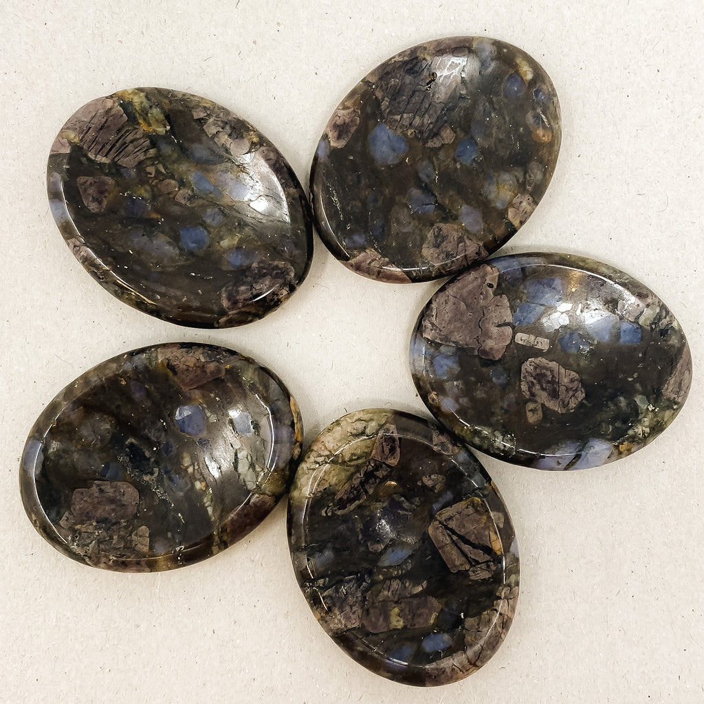 Natural Glaucophane Worry Stone