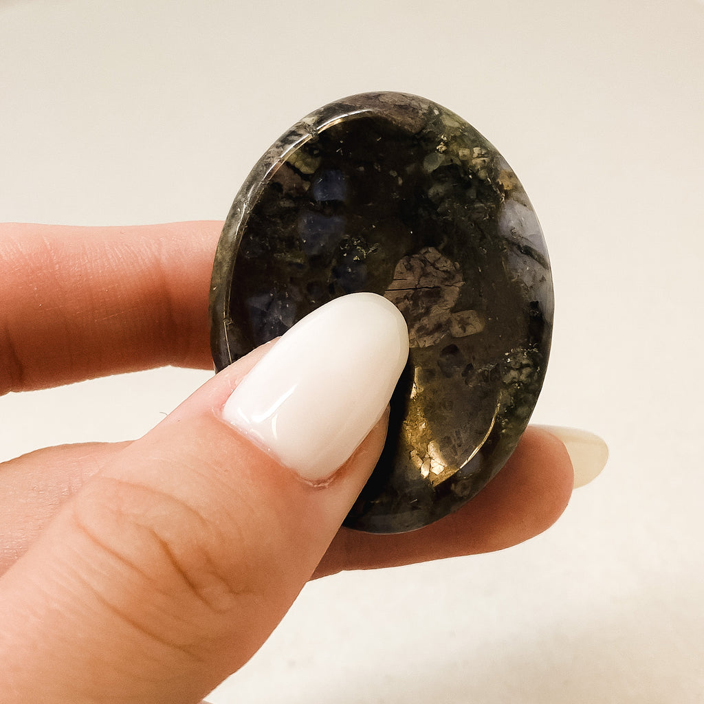 Natural Glaucophane Worry Stone