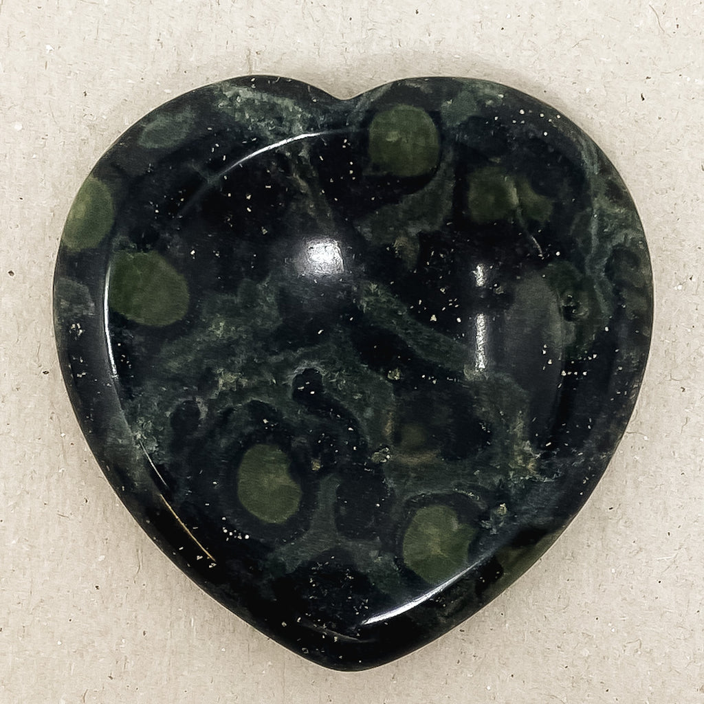 Kambaba Jasper Heart Shaped Worry Stone