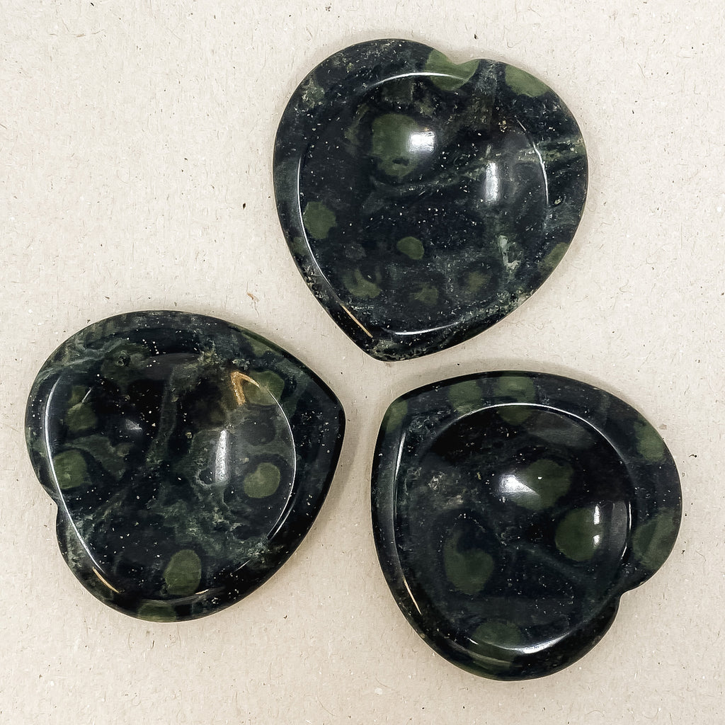 Kambaba Jasper Heart Shaped Worry Stone