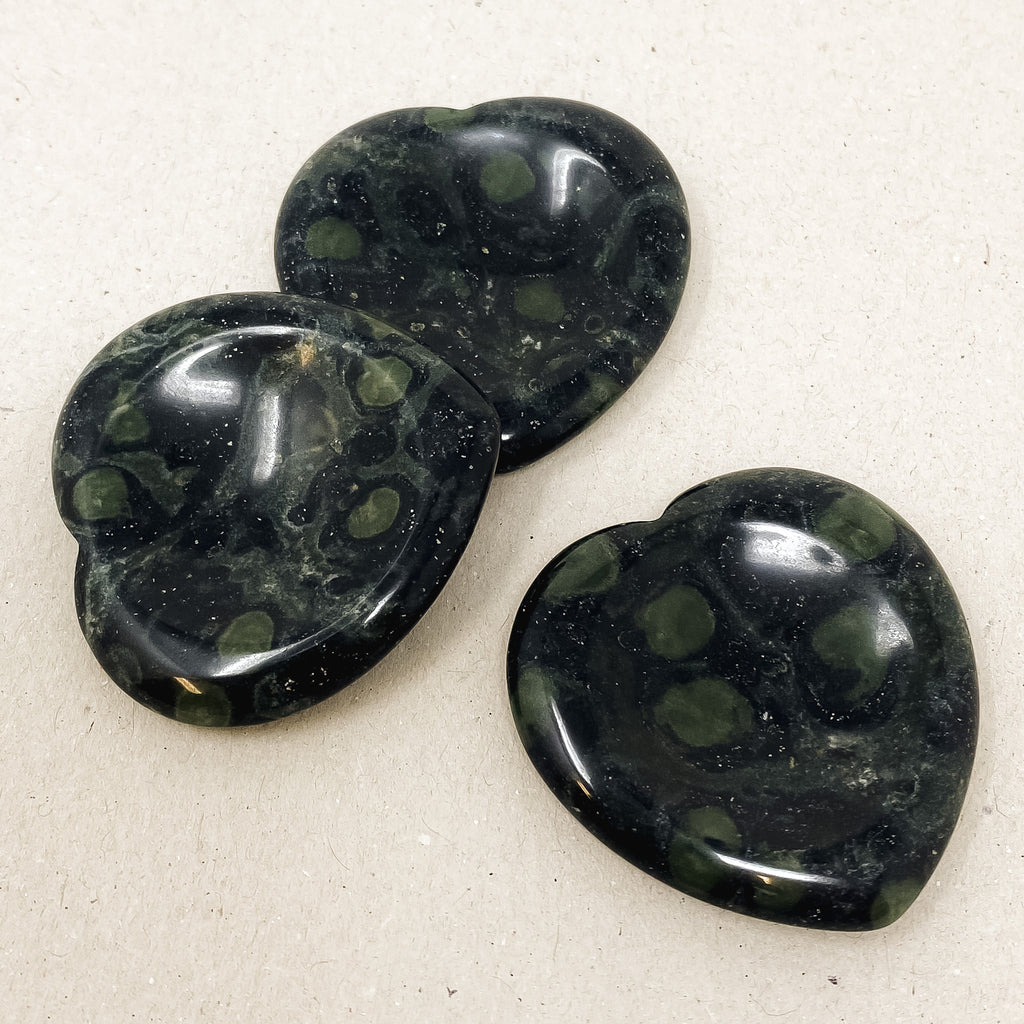 Kambaba Jasper Heart Shaped Worry Stone