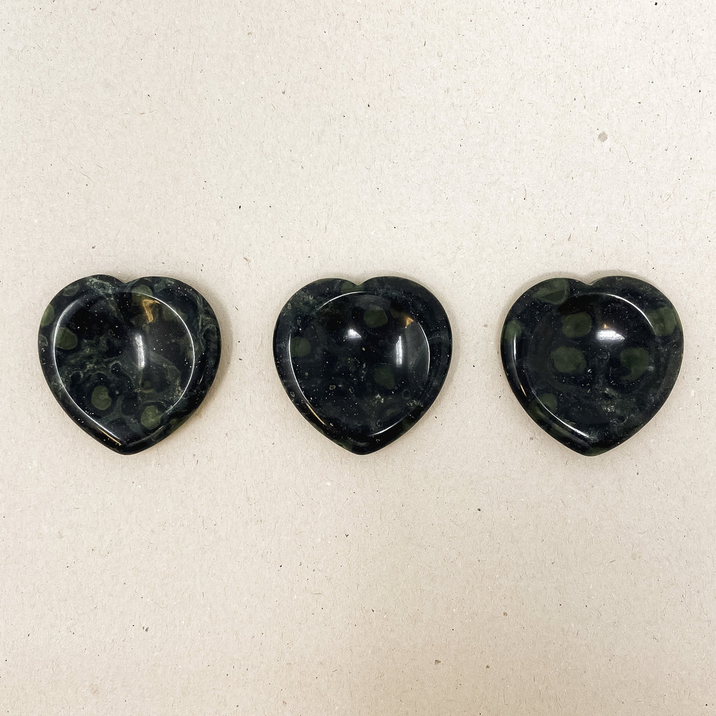 Kambaba Jasper Heart Shaped Worry Stone