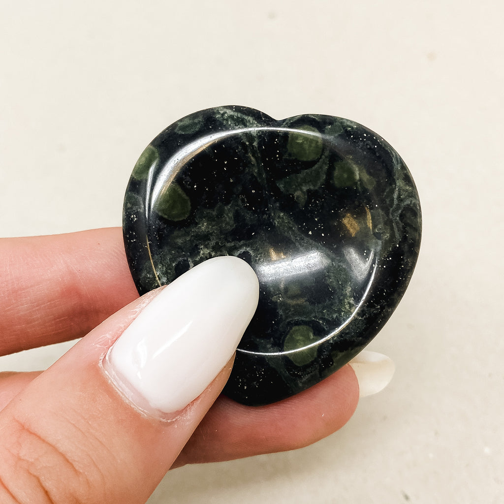 Kambaba Jasper Heart Shaped Worry Stone