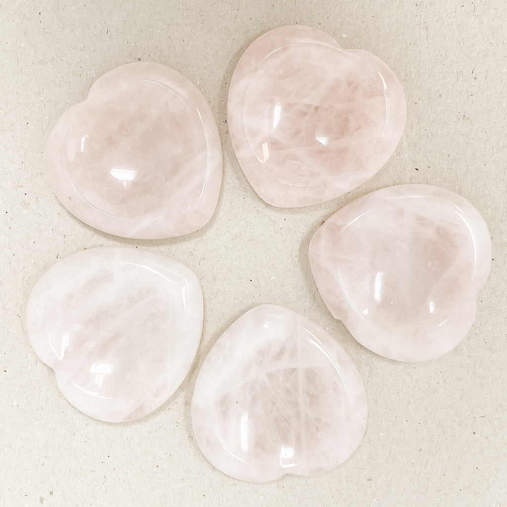 Rose Quartz Heart Shaped Worry Stone