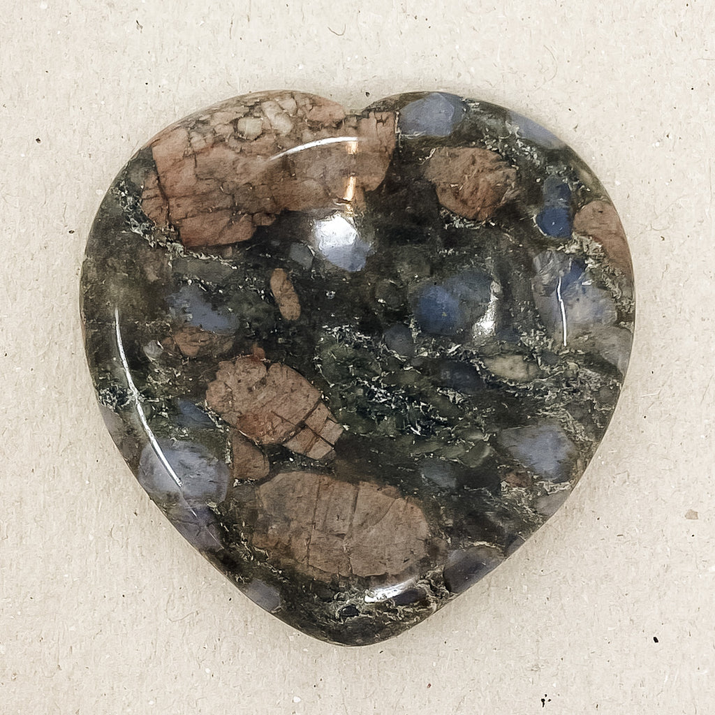 Glaucophane Heart Shaped Worry Stone