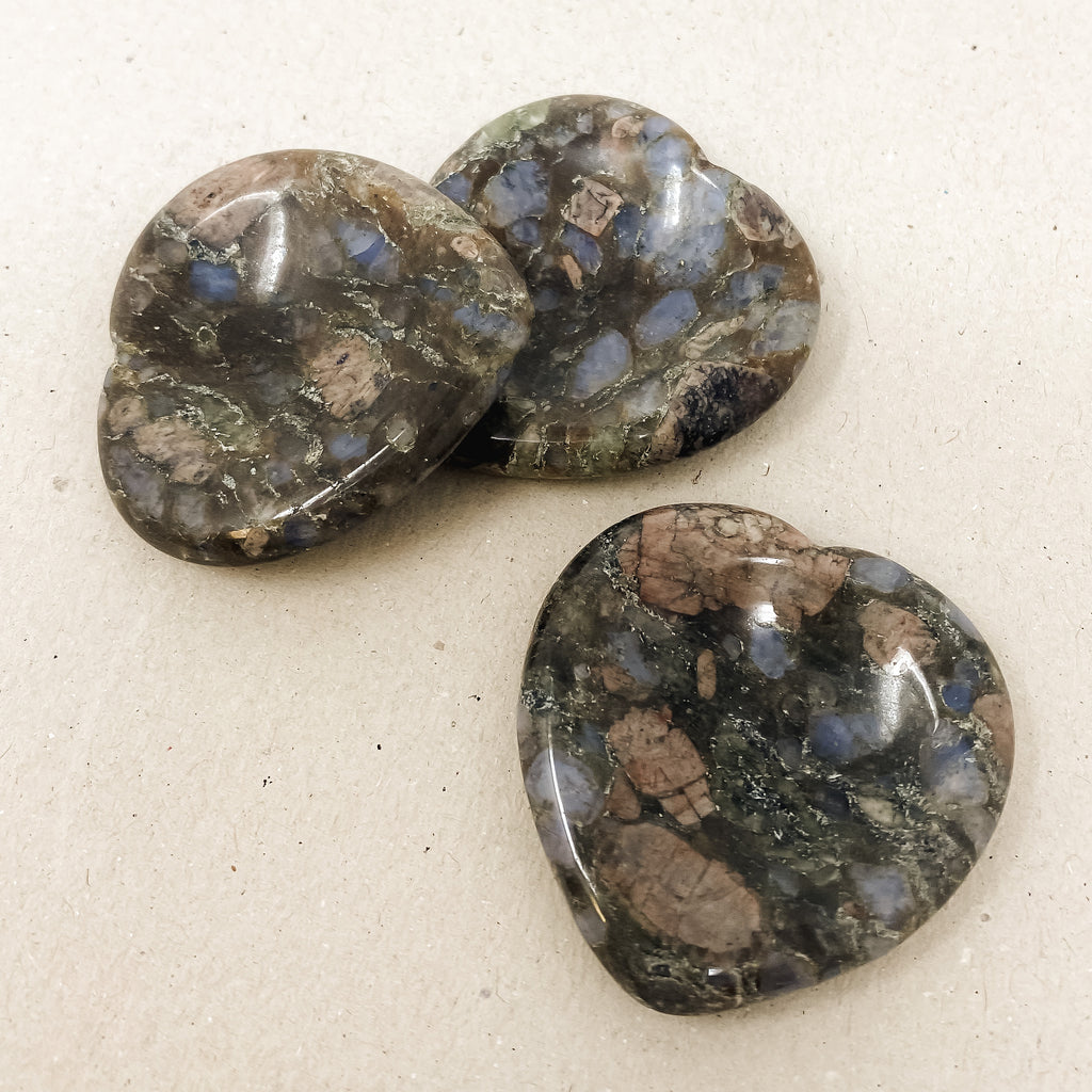 Glaucophane Heart Shaped Worry Stone