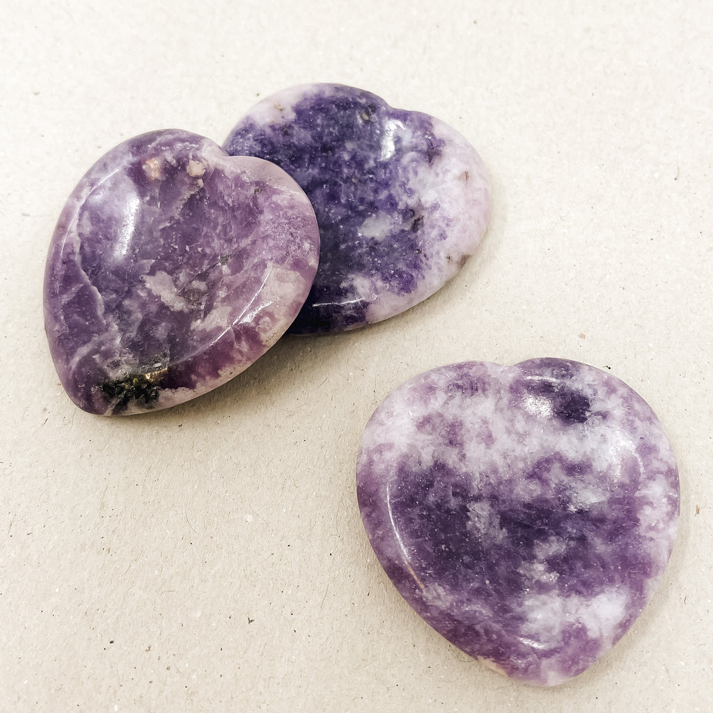 Amethyst Heart Shaped Worry Stone