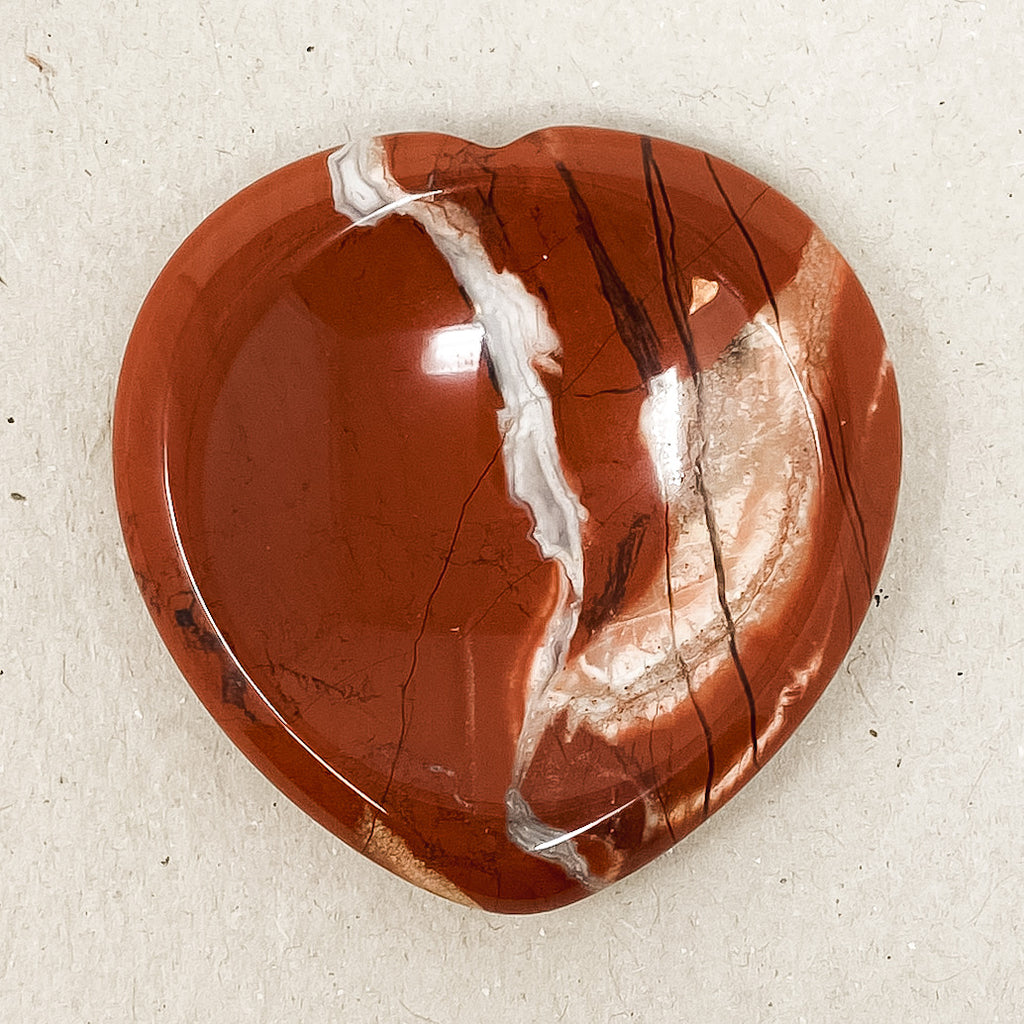 Red Jasper Heart Shaped Worry Stone