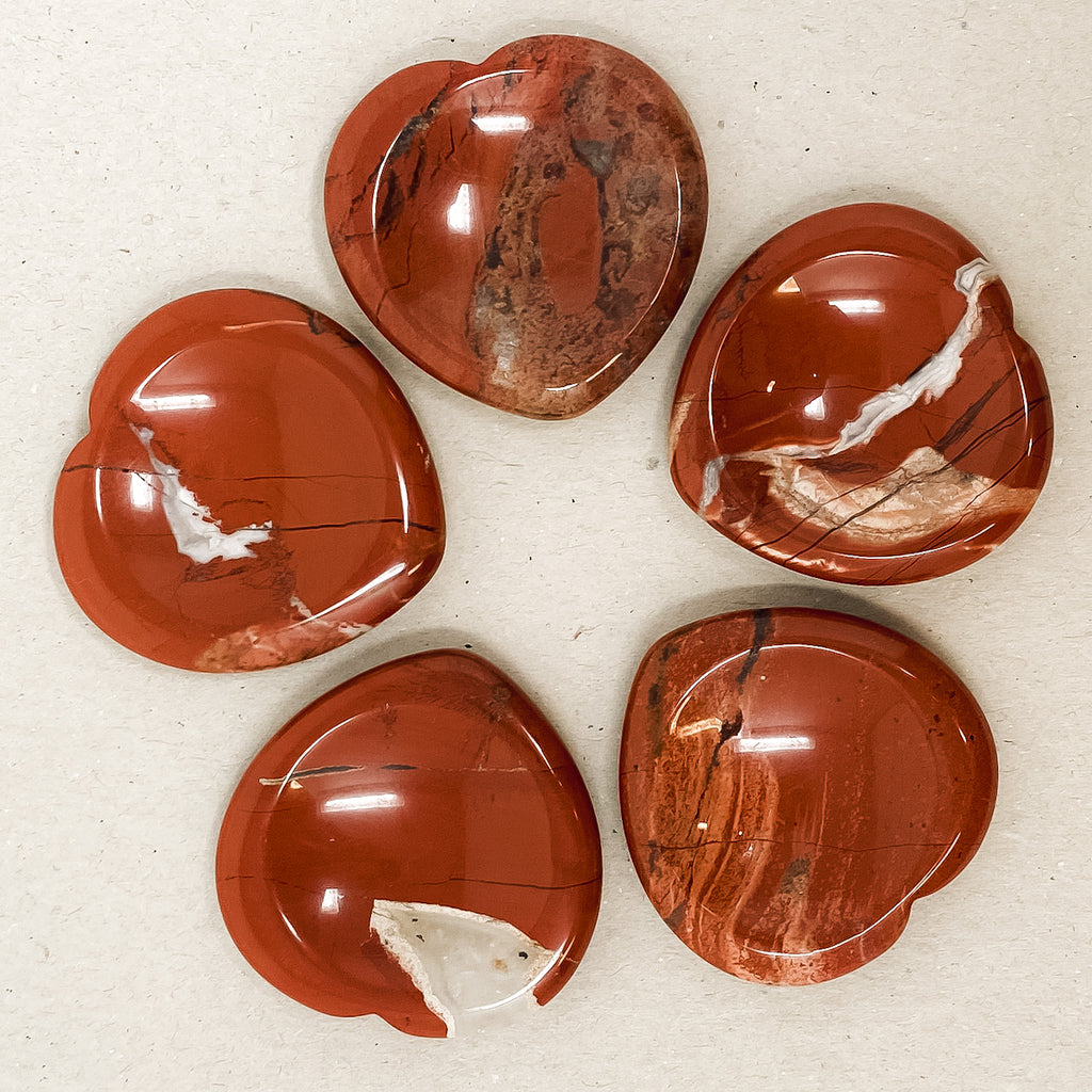 Red Jasper Heart Shaped Worry Stone