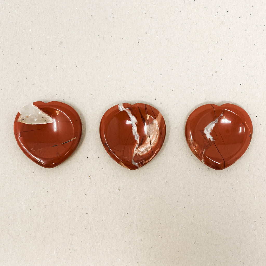 Red Jasper Heart Shaped Worry Stone