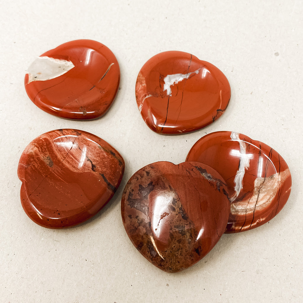 Red Jasper Heart Shaped Worry Stone