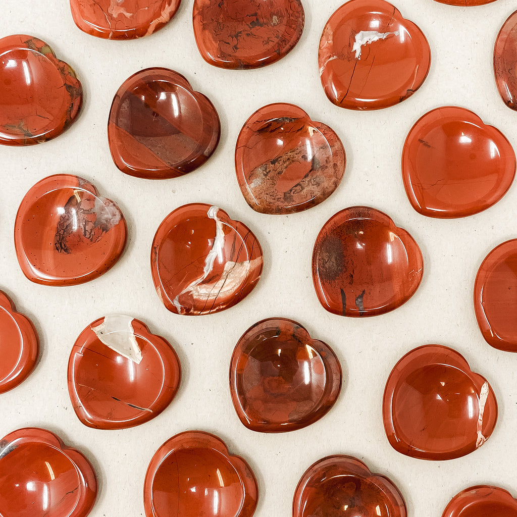 Red Jasper Heart Shaped Worry Stone