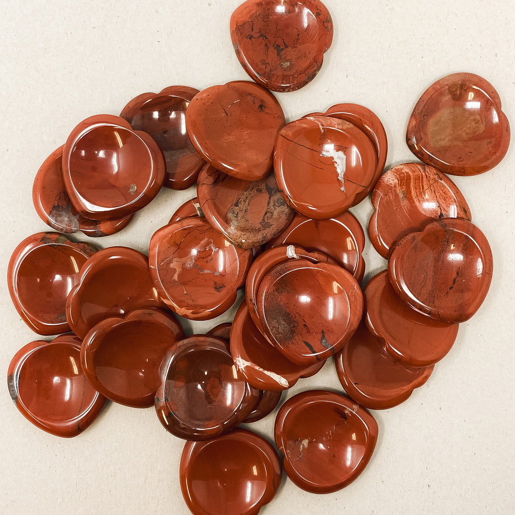 Red Jasper Heart Shaped Worry Stone