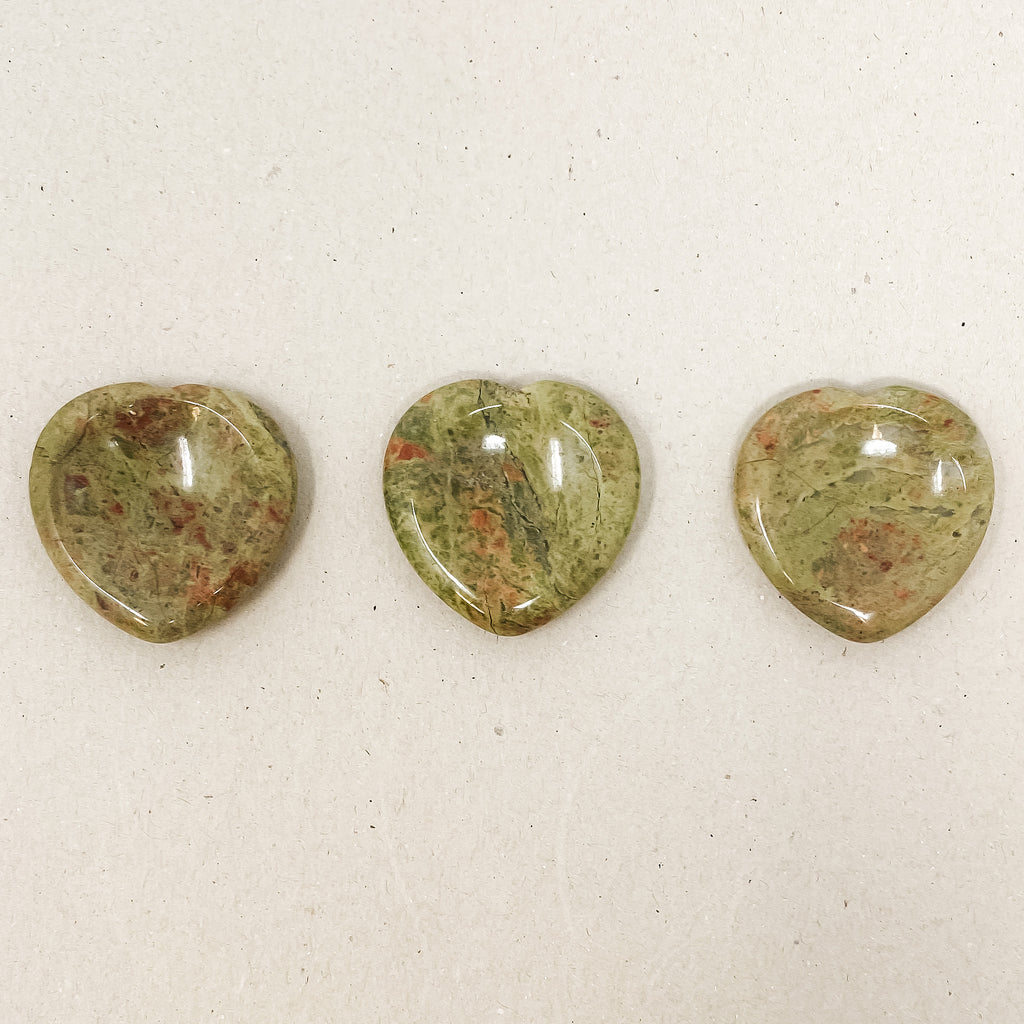 Unakite Heart Shaped Worry Stone