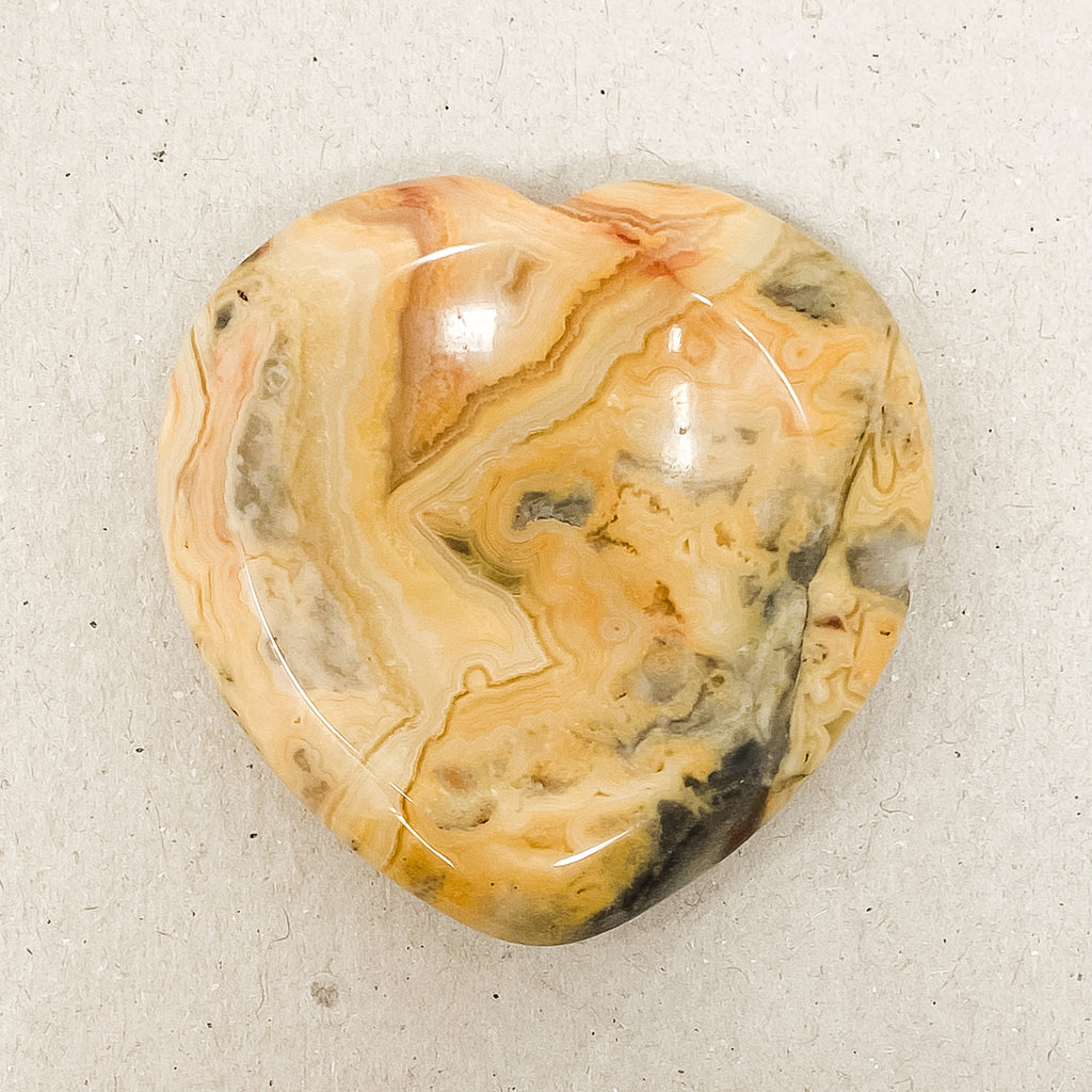 Crazy Agate Heart Shaped Worry Stone