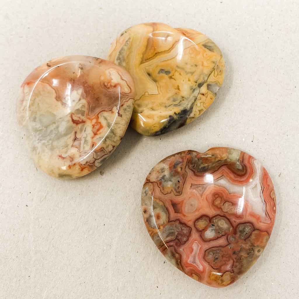 Crazy Agate Heart Shaped Worry Stone