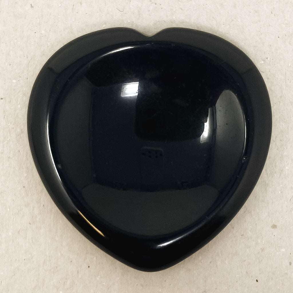 Black Obsidian Heart Shaped Worry Stone