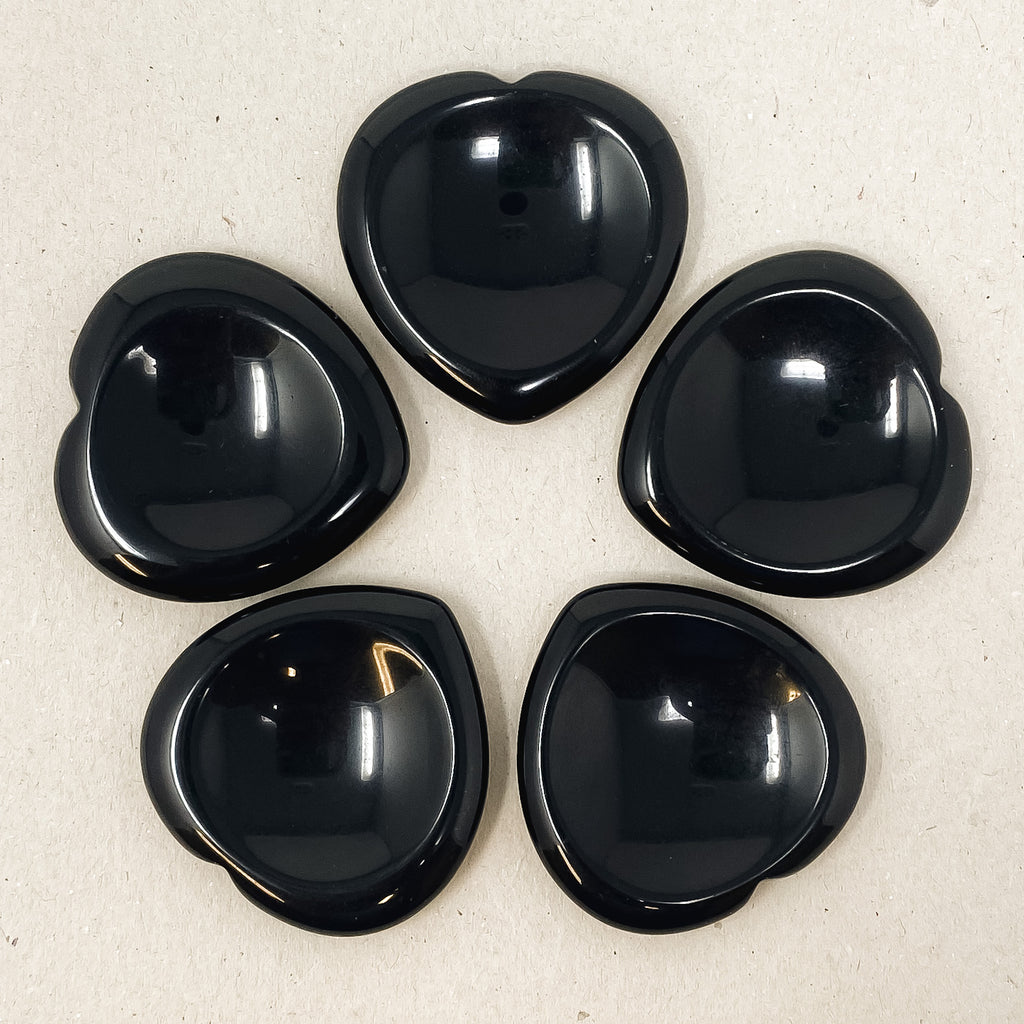 Black Obsidian Heart Shaped Worry Stone