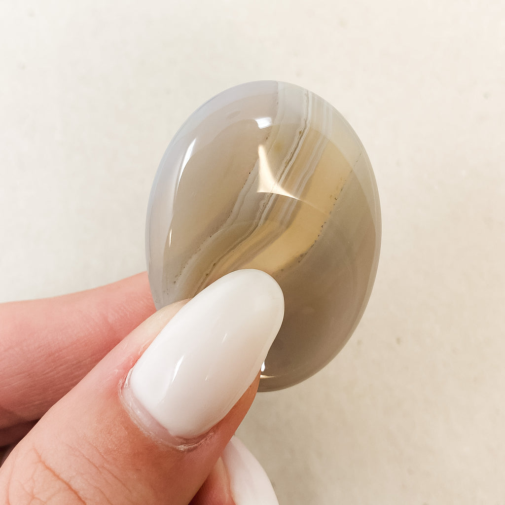 Small Gray Agate Worry Stone