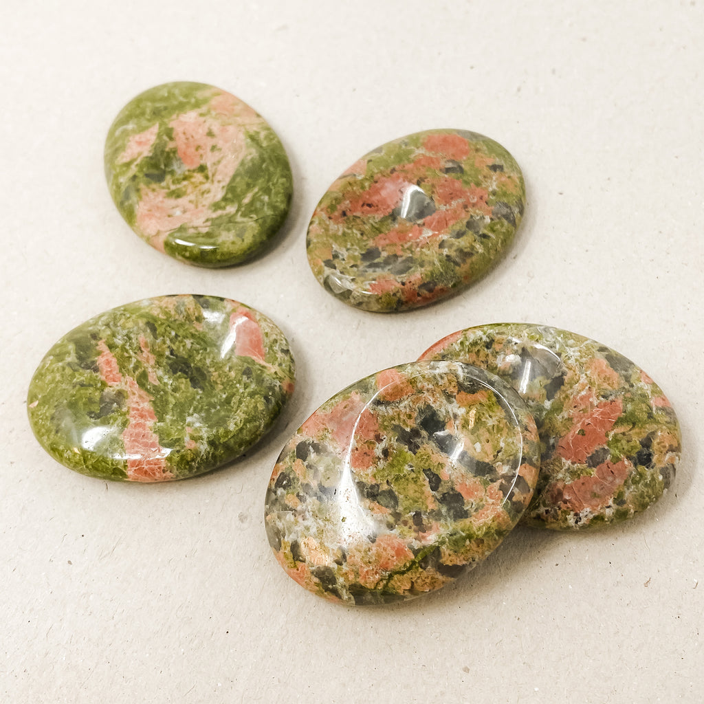 Small Unakite Worry Stone