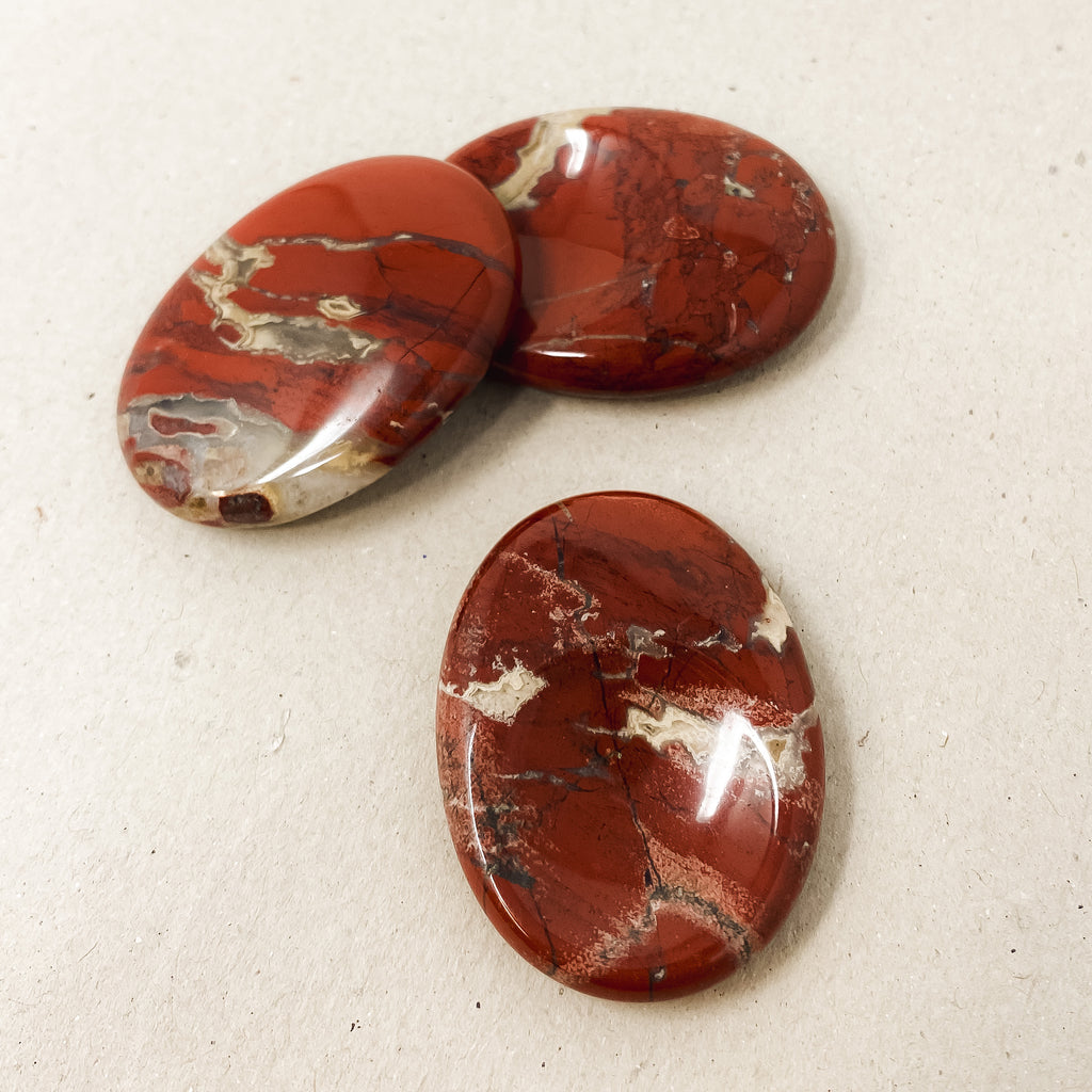 Small Red Jasper Worry Stone