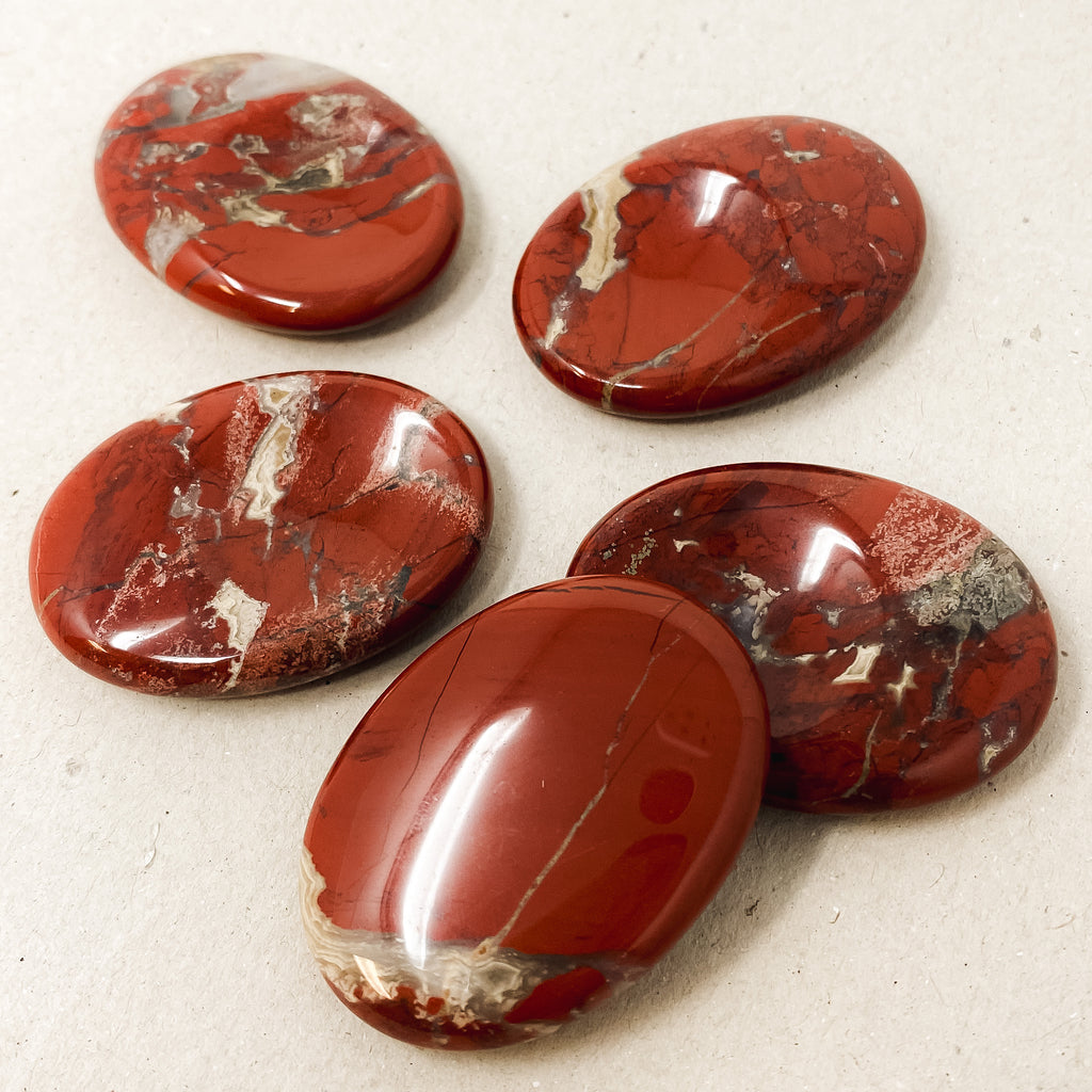 Small Red Jasper Worry Stone
