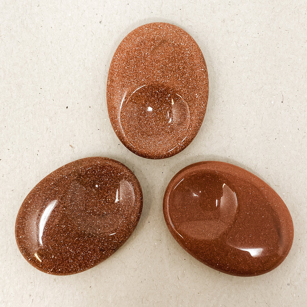 Small Gold Stone Worry Stone