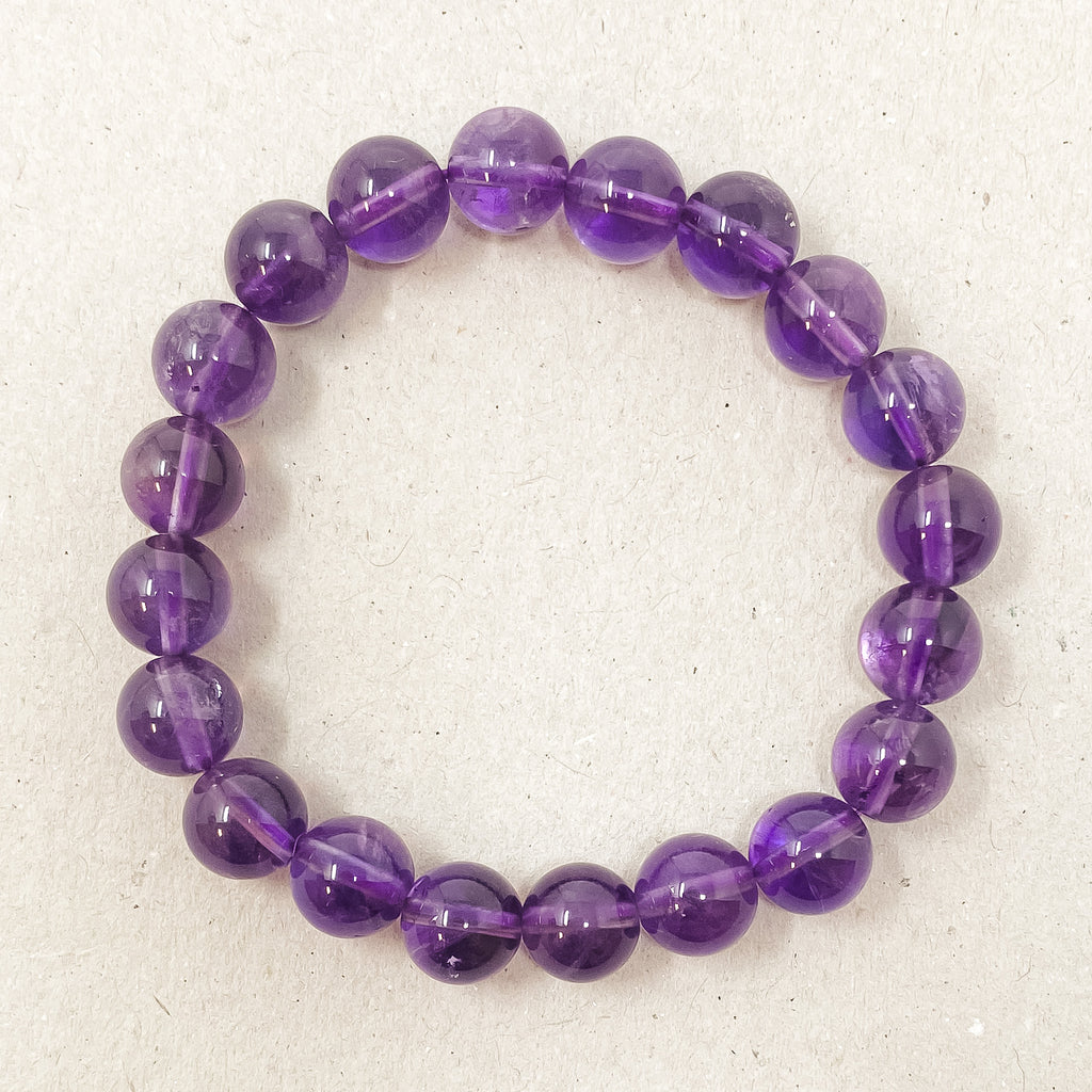 Amethyst 8mm Gemstone Bracelet